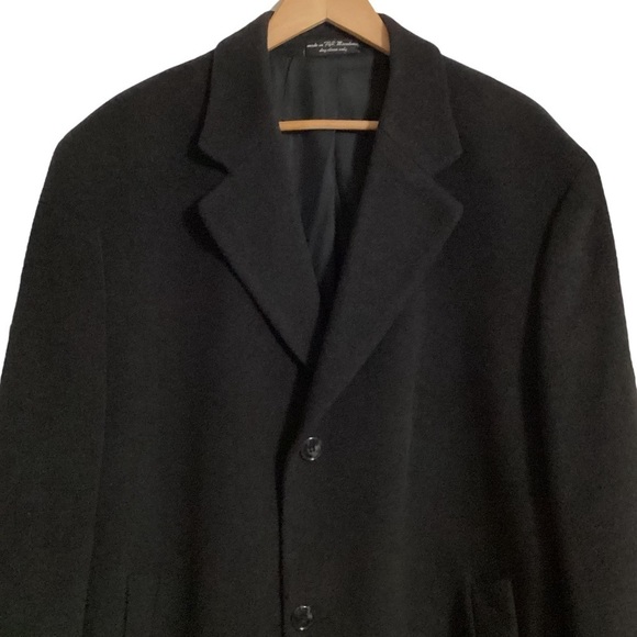 Andrew Fezza Cashmere Blend Charcoal Grey Button Up Long Coat Size S-42 - Picture 3 of 13